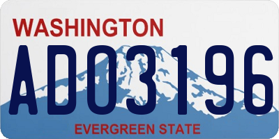 WA license plate ADO3196