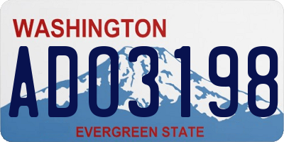 WA license plate ADO3198