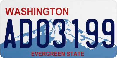WA license plate ADO3199