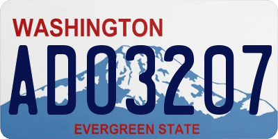 WA license plate ADO3207