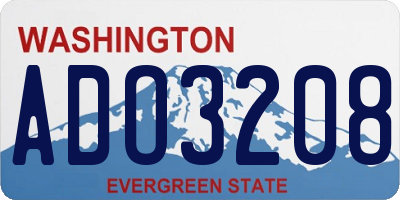WA license plate ADO3208