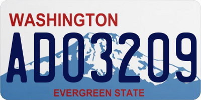WA license plate ADO3209