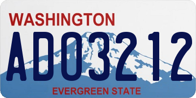 WA license plate ADO3212