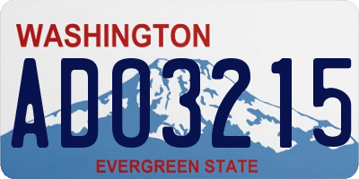 WA license plate ADO3215