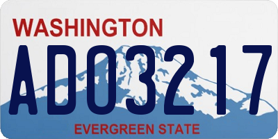 WA license plate ADO3217