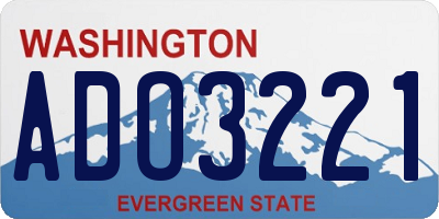 WA license plate ADO3221
