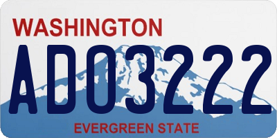 WA license plate ADO3222