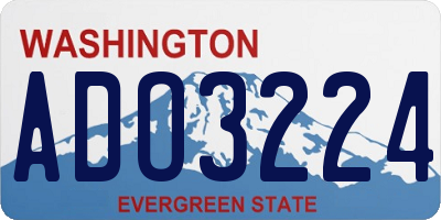 WA license plate ADO3224