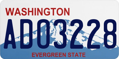 WA license plate ADO3228