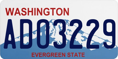 WA license plate ADO3229
