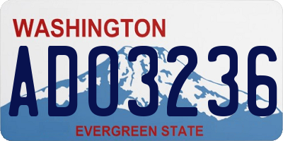 WA license plate ADO3236