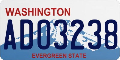 WA license plate ADO3238
