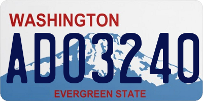 WA license plate ADO3240