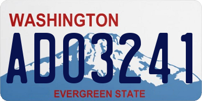 WA license plate ADO3241