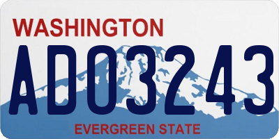 WA license plate ADO3243