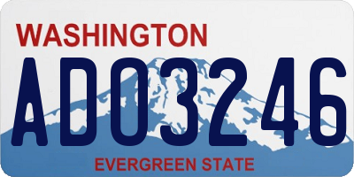 WA license plate ADO3246