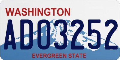 WA license plate ADO3252