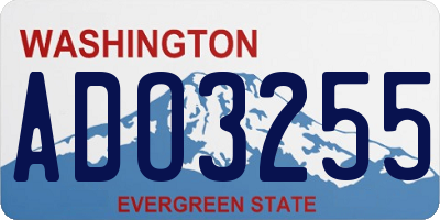 WA license plate ADO3255