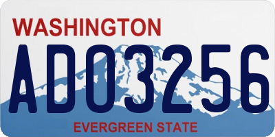 WA license plate ADO3256