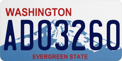 WA license plate ADO3260