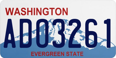 WA license plate ADO3261