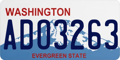 WA license plate ADO3263