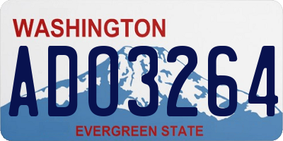 WA license plate ADO3264