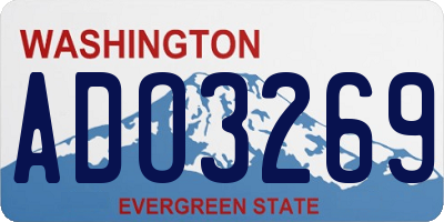 WA license plate ADO3269