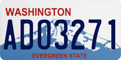 WA license plate ADO3271