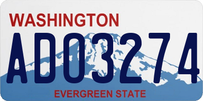 WA license plate ADO3274
