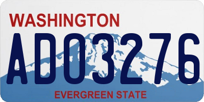 WA license plate ADO3276