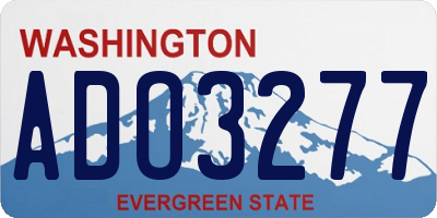 WA license plate ADO3277