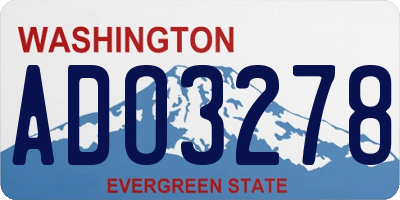 WA license plate ADO3278