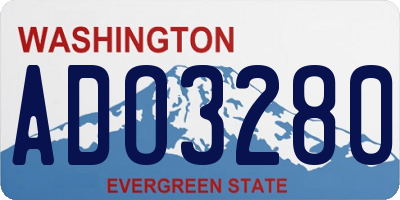WA license plate ADO3280