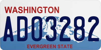 WA license plate ADO3282