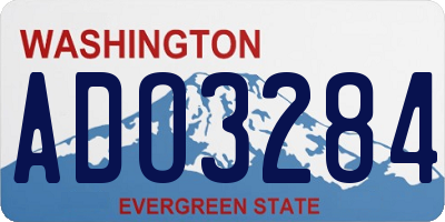 WA license plate ADO3284