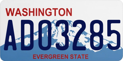 WA license plate ADO3285