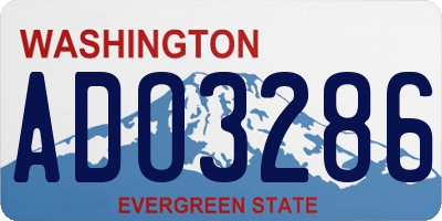 WA license plate ADO3286