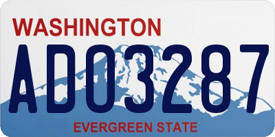 WA license plate ADO3287