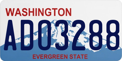 WA license plate ADO3288