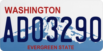 WA license plate ADO3290