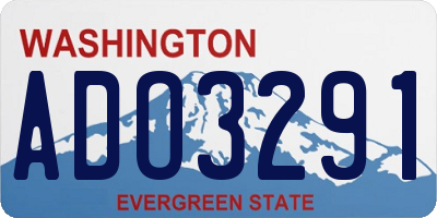 WA license plate ADO3291