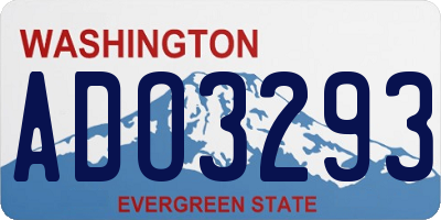 WA license plate ADO3293