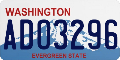 WA license plate ADO3296