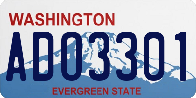 WA license plate ADO3301