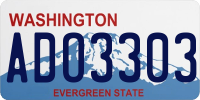 WA license plate ADO3303