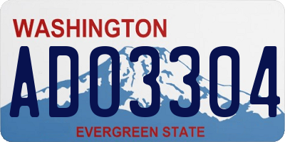 WA license plate ADO3304