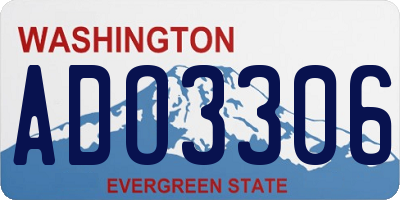 WA license plate ADO3306
