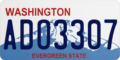 WA license plate ADO3307