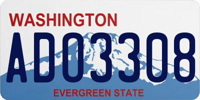 WA license plate ADO3308